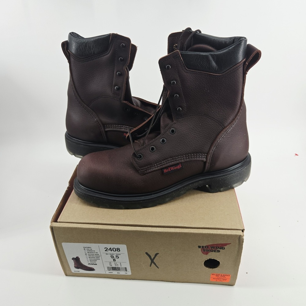 Red Wing Steel Toe Electrical Hazard Resistant Leather Boots 2408 9.5 B USA Made